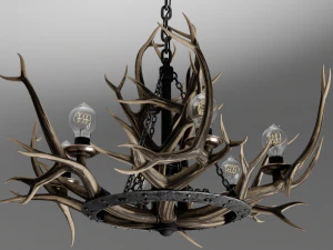 H&auml;ngelampenh&ouml;rner 3D Modell