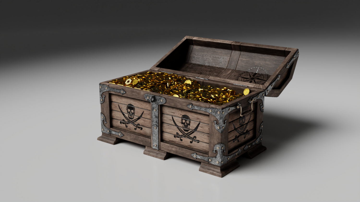 Chest Pirates Gold 3D Model in Other 3DExport