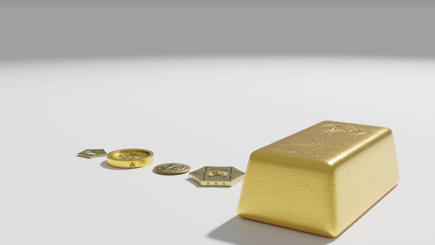 Gold Coins 3D Model .c4d .max .obj .3ds .fbx .stl .blend 