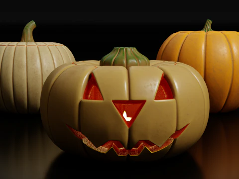 Halloween Pumpkins 3D Model