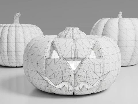 Halloween Pumpkins 3D Model