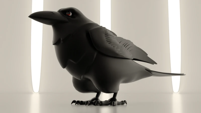 Pássaro Corvo Modelo 3D .c4d .max .obj .3ds .fbx .stl .blend