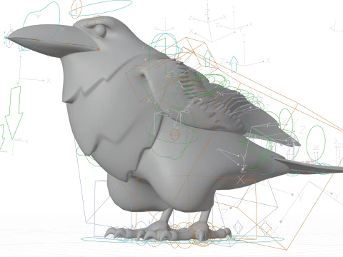 P&aacute;ssaro Corvo Modelo 3D