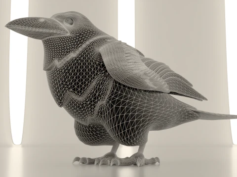 P&aacute;ssaro Corvo Modelo 3D