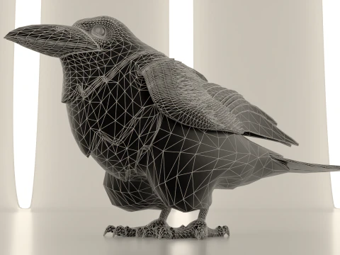 P&aacute;ssaro Corvo Modelo 3D