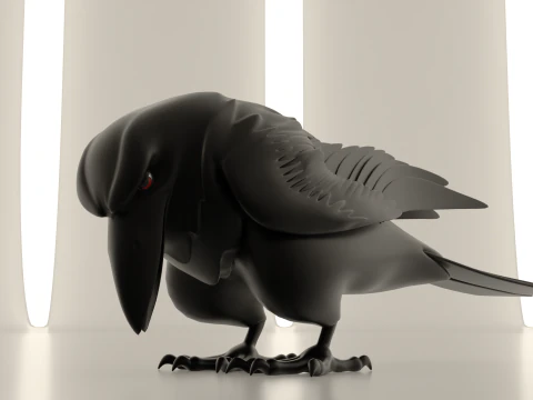 P&aacute;ssaro Corvo Modelo 3D