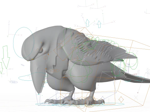 P&aacute;ssaro Corvo Modelo 3D