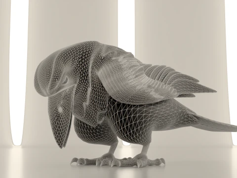 P&aacute;ssaro Corvo Modelo 3D