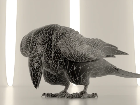 P&aacute;ssaro Corvo Modelo 3D