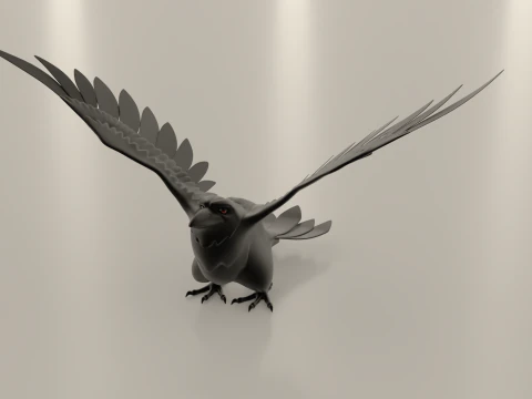 P&aacute;ssaro Corvo Modelo 3D