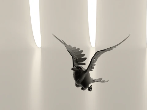 P&aacute;ssaro Corvo Modelo 3D