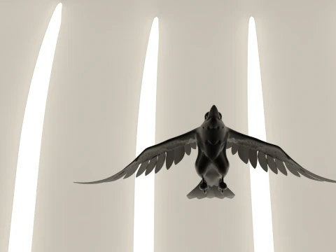 P&aacute;ssaro Corvo Modelo 3D