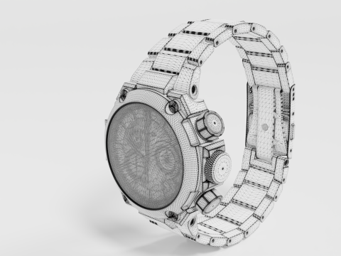 Shock resistant watch 3D Model