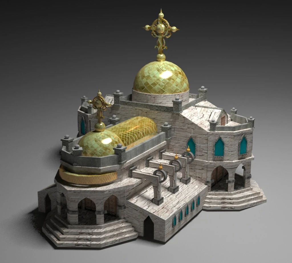 templo Modelo 3D .c4d .max .obj .3ds .fbx .stl .blend 