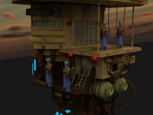 flying gas station 3Dモデル