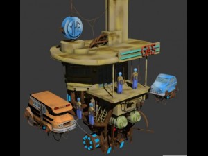 flying gas station 3Dモデル