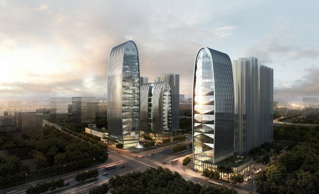commercial business center 007 3D Model .c4d .max .obj .3ds .fbx .stl .blend