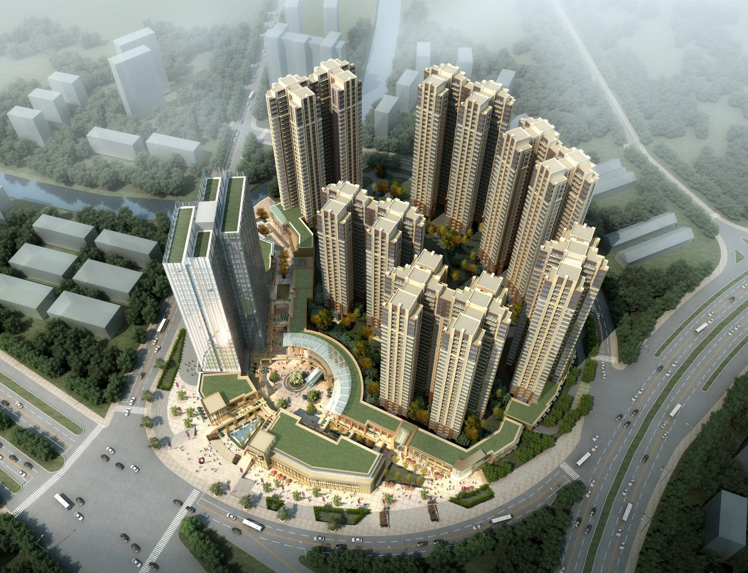 commercial business center 054 3D Model .c4d .max .obj .3ds .fbx .stl .blend
