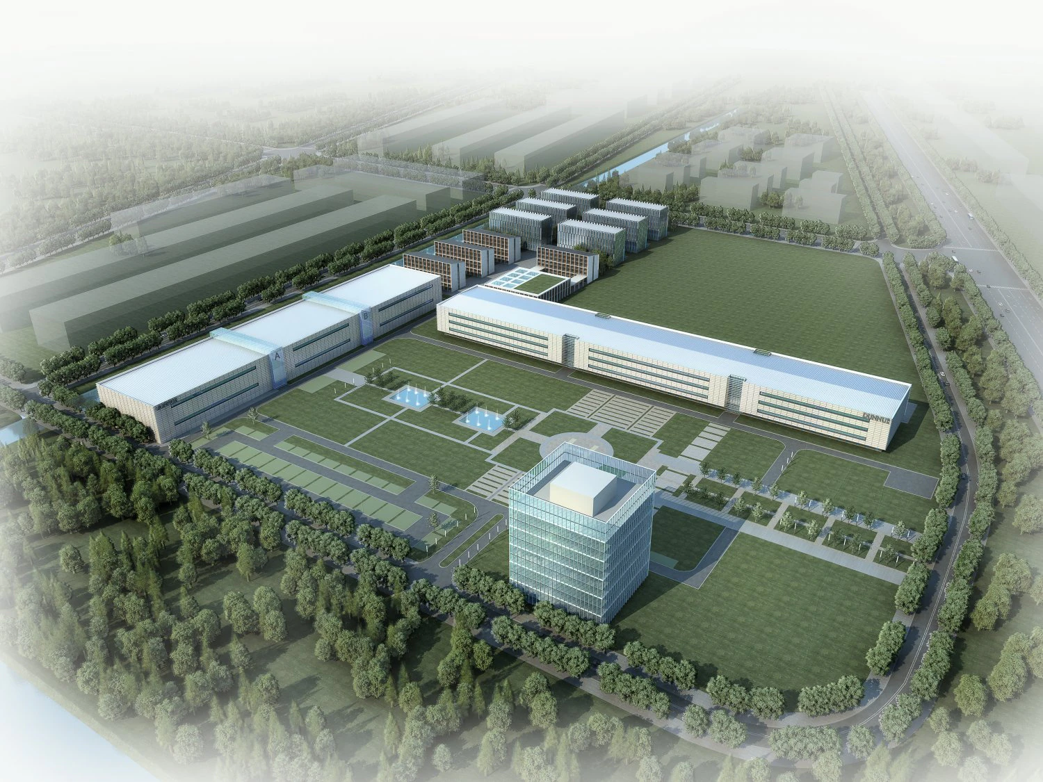 factory building 002 3D Model .c4d .max .obj .3ds .fbx .stl .blend