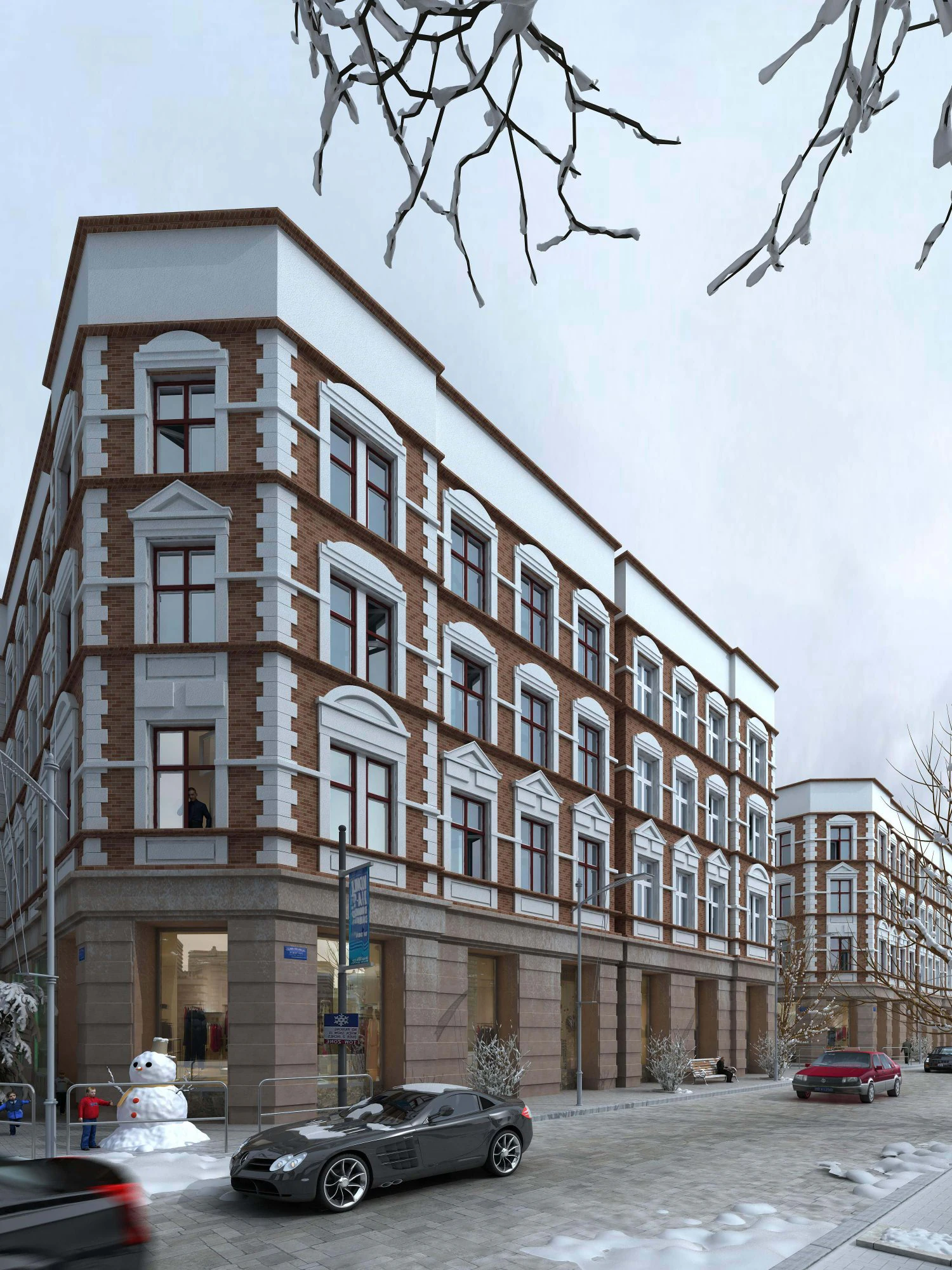 hotel building 006 3D Model .c4d .max .obj .3ds .fbx .stl .blend 