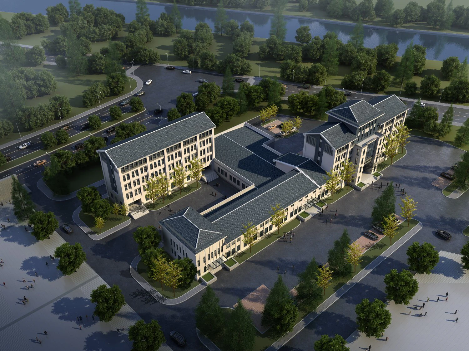 hotel building 012 3D Model .c4d .max .obj .3ds .fbx .stl .blend