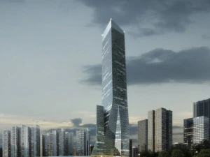 edif&iacute;cio de arranha-c&eacute;u de escrit&oacute;rio 004 Modelo 3D