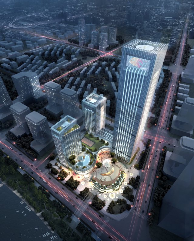 office skyscraper building 007 3D 模型 .c4d .max .obj .3ds .fbx .stl .blend 