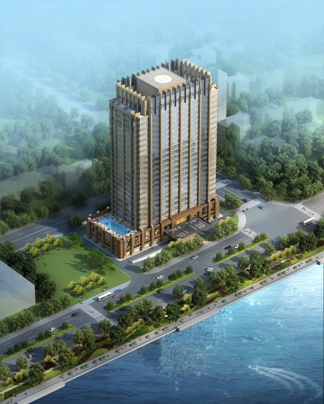 office skyscraper building 009 3D Модель .c4d .max .obj .3ds .fbx .stl .blend 