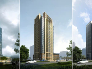 edif&iacute;cio de arranha-c&eacute;u de escrit&oacute;rio 012 Modelo 3D