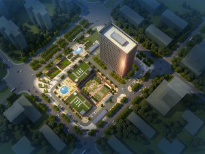 edif&iacute;cio de arranha-c&eacute;u de escrit&oacute;rio 014 Modelo 3D