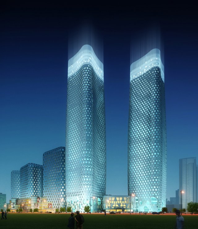 skyscraper city scene 004 3Dモデル .c4d .max .obj .3ds .fbx .stl .blend 