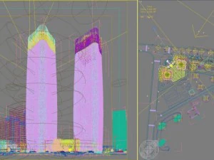 skyscraper city scene 004 3D Model