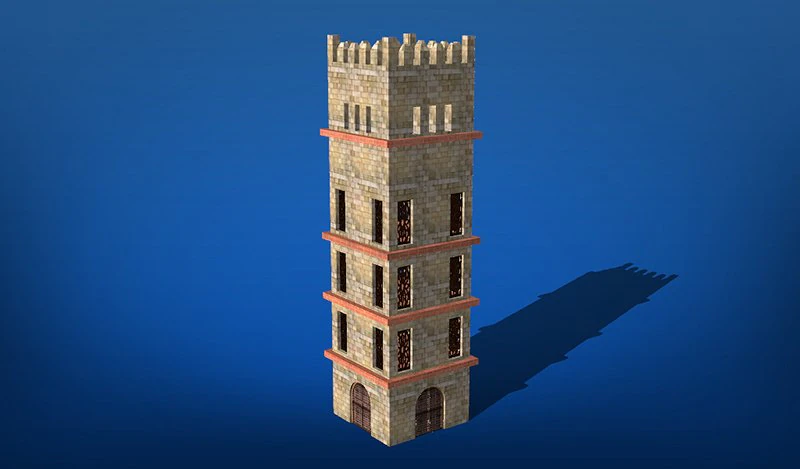 arabic castle tower 3D Model .c4d .max .obj .3ds .fbx .stl .blend
