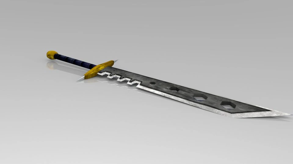 long sword medieval 3D Model .c4d .max .obj .3ds .fbx .stl .blend 