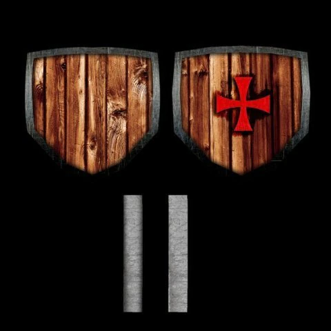 templar kite shield 3D Model .c4d .max .obj .3ds .fbx .stl .blend 