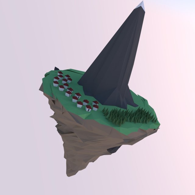 low poly island 3D Модель .c4d .max .obj .3ds .fbx .stl .blend 