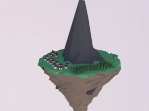 isla de baja poli Modelo 3D