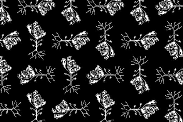 Fantasy monster plant hand drawn illustration motif pattern Texturas CG .c4d .max .obj .3ds .fbx .stl .blend 