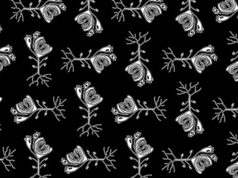 Fantasy monster plant hand drawn illustration motif pattern Texturas CG