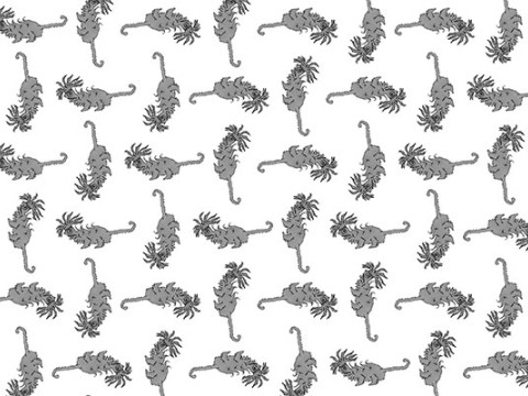 Alien reptile hand drawn illustration motif seamless pattern Texturas CG