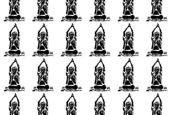 Woman practicing kundalini yoga graphic motif seamless pattern Tekstur CG .c4d .max .obj .3ds .fbx .stl .blend 