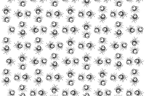 Little cute creatures hand drawn illustration motif seamless pattern CG Dokuları .c4d .max .obj .3ds .fbx .stl .blend 