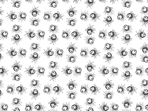 Little cute creatures hand drawn illustration motif seamless pattern Texturas CG