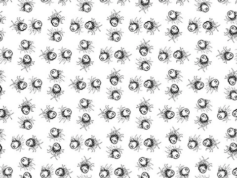 Peque&ntilde;as criaturas lindas dibujadas a mano motivo de ilustraci&oacute;n de patrones sin fisuras Texturas CG