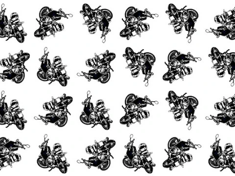 Motorcycle with 2 helmet graphic motif seamless pattern CG Textures