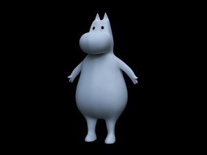 rigged animated moomin Modelo 3D