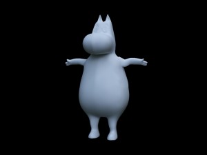 rigged animated moomin Modelo 3D