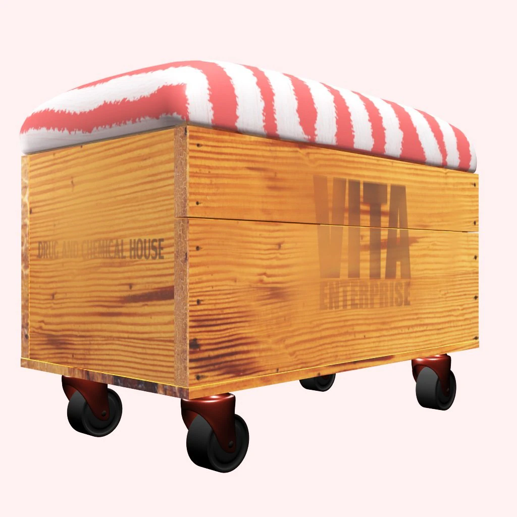 banco de armazenamento com rodas Modelo 3D .c4d .max .obj .3ds .fbx .stl .blend 