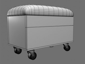 storage bench with wheels Modèle 3D