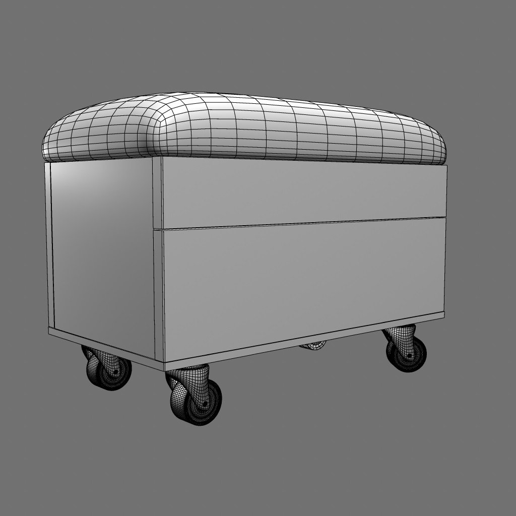 Storage Bench With Wheels 3d Model In Bench 3dexport